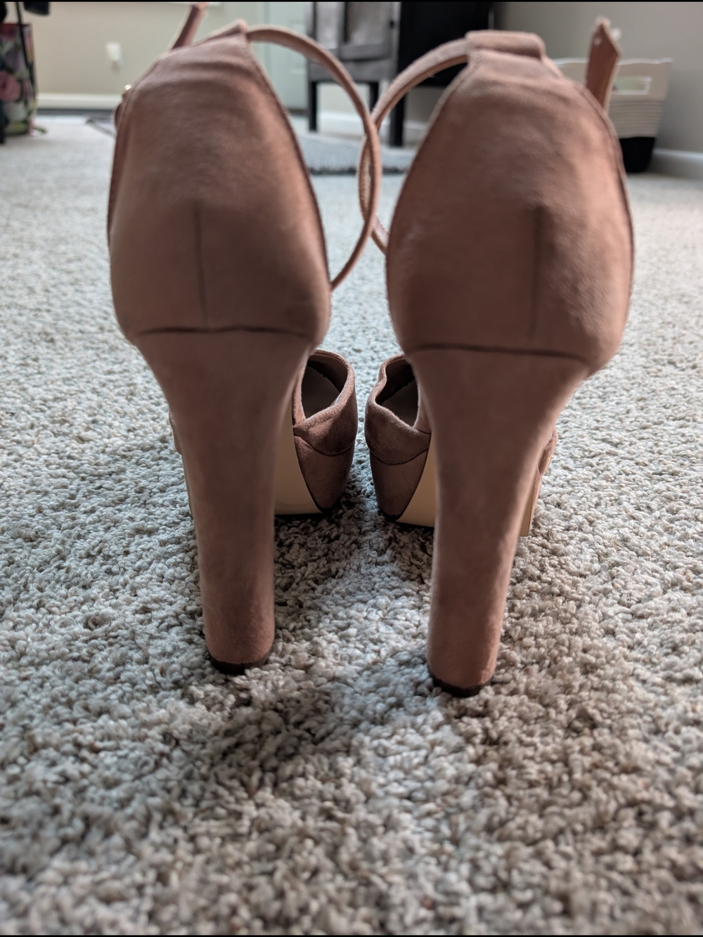 Forever 21 Blush Pink Suede-Look Platform Heels with Ankle Strap - Picture 3 of 5